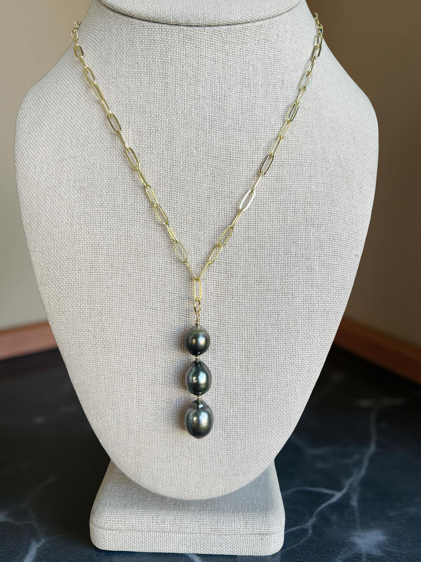 Moody Tahitian Paperclip Necklace