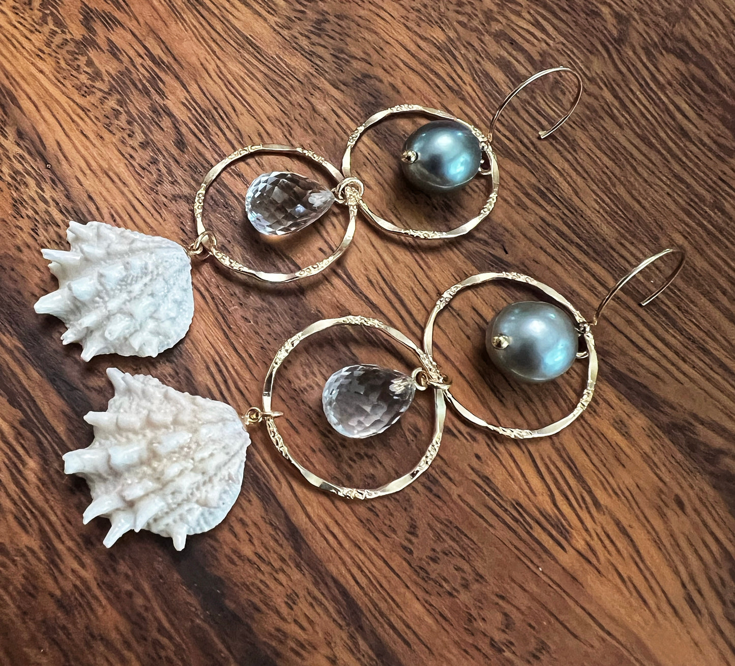 Tahitian Triple Decker Hoop Earrings