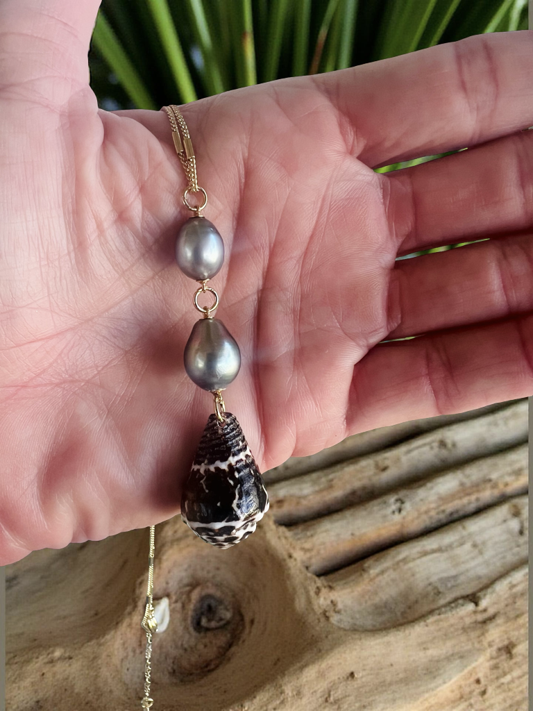 Chaldean & Tahitian Pendant Necklace