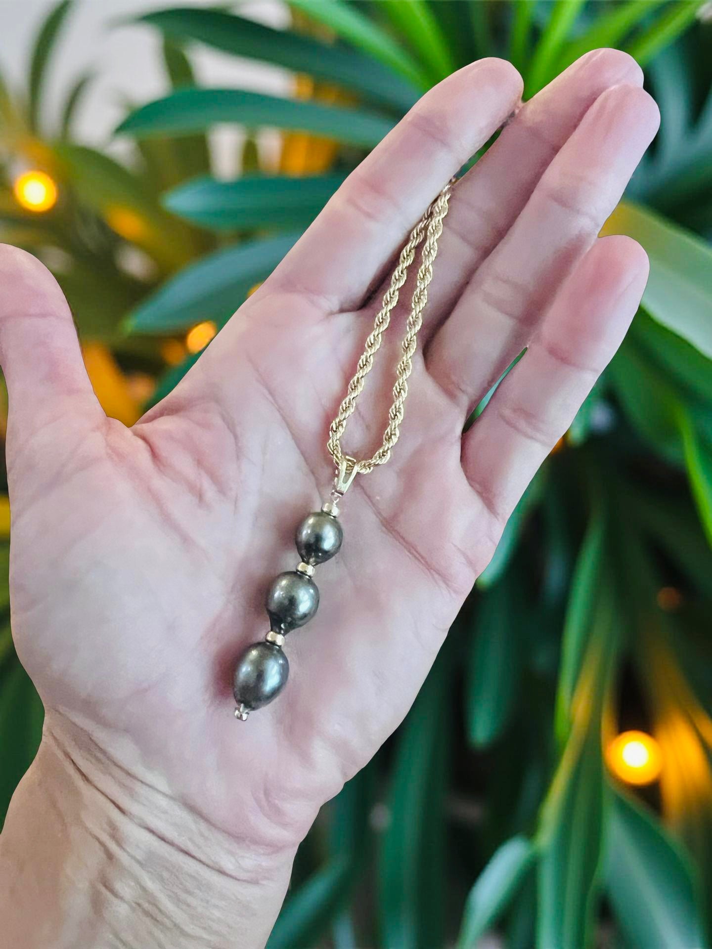 Tahitian Rope Chain Pendant Necklace