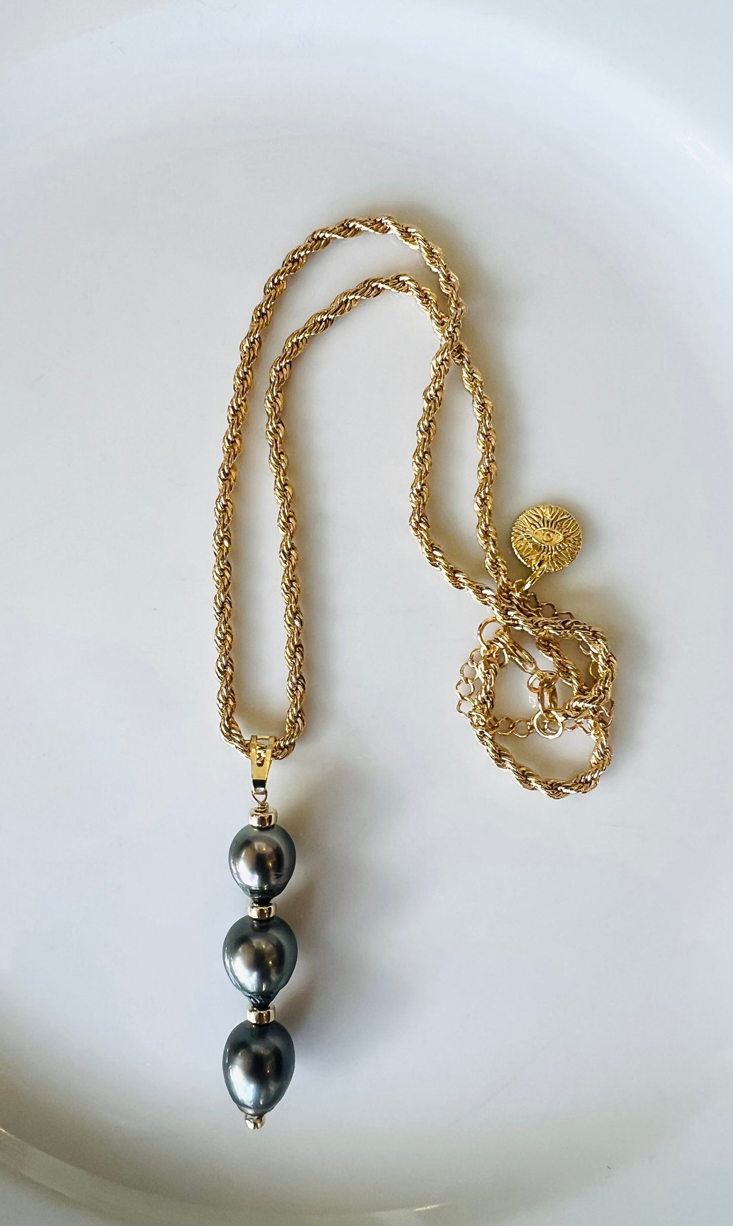 Tahitian Rope Chain Pendant Necklace