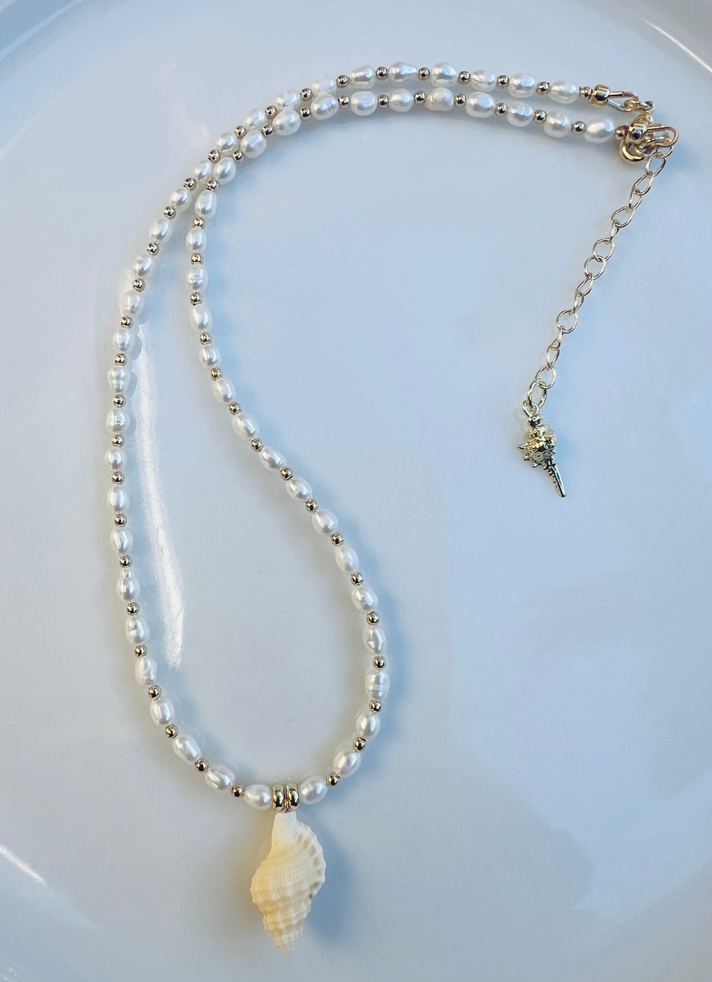 Triton & Pearl  Necklace - Gold