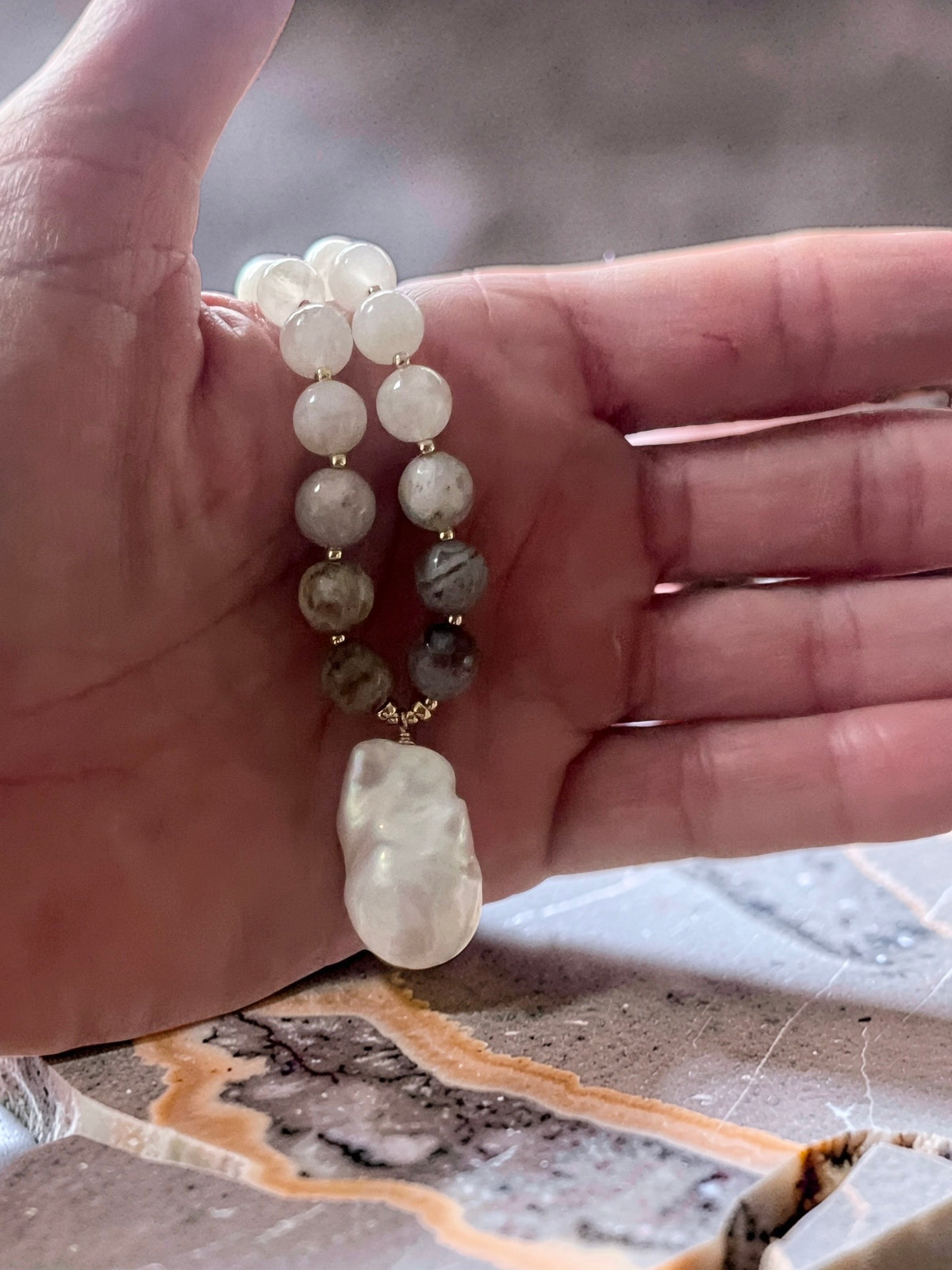 Fireball Pearl Gemstone Collar