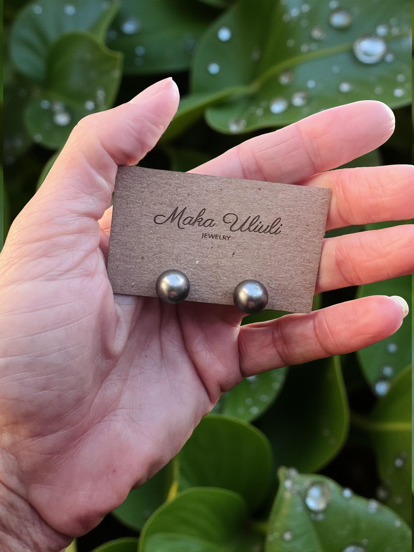 Tahitian Pearl Stud Earrings - 10mm