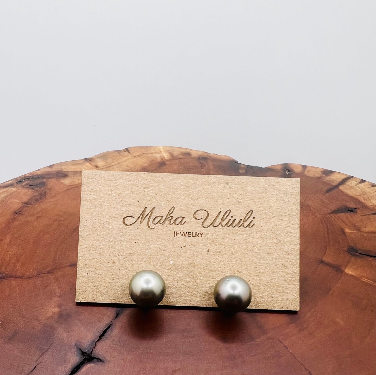 Tahitian Pearl Stud Earrings - 10mm