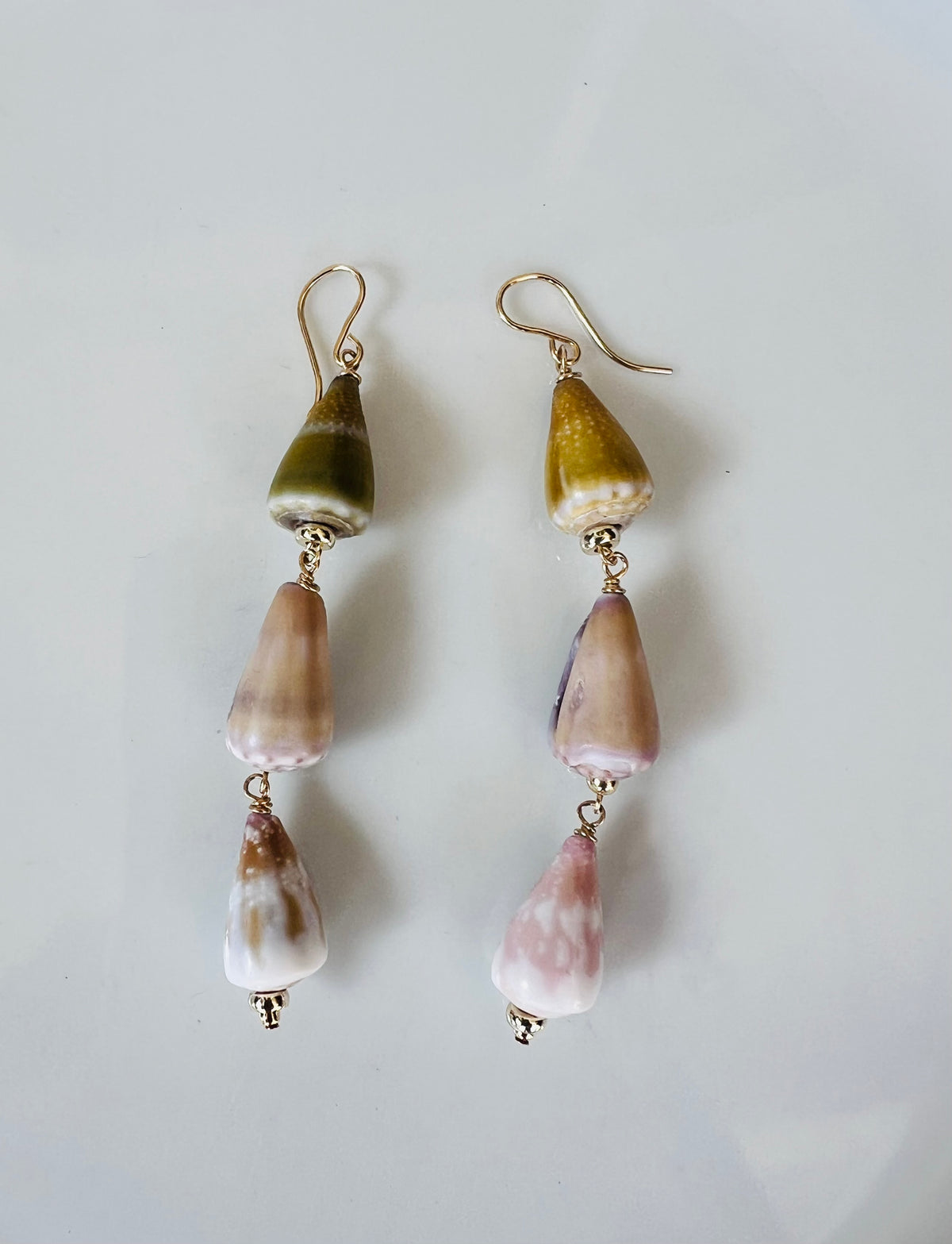 Autumn Pastel Cone Shell Earrings