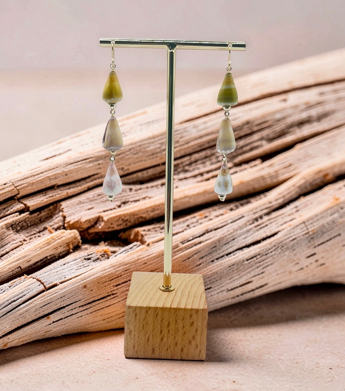 Autumn Pastel Cone Shell Earrings