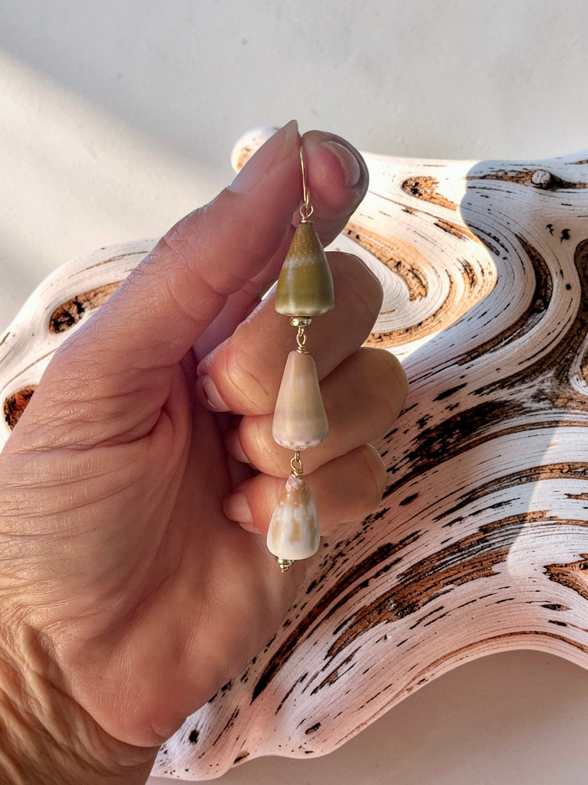Autumn Pastel Cone Shell Earrings