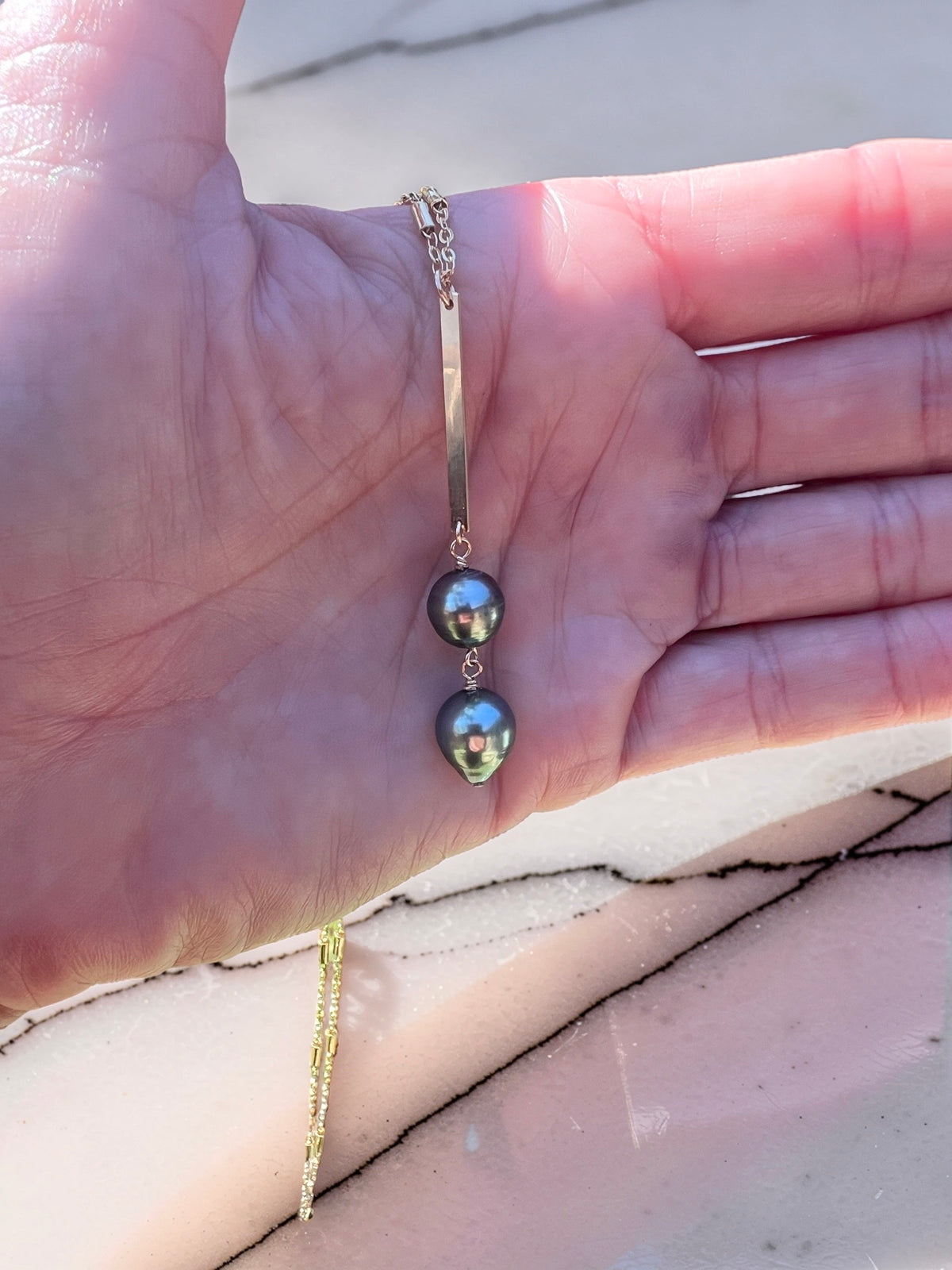 Double Drop Bar Necklace