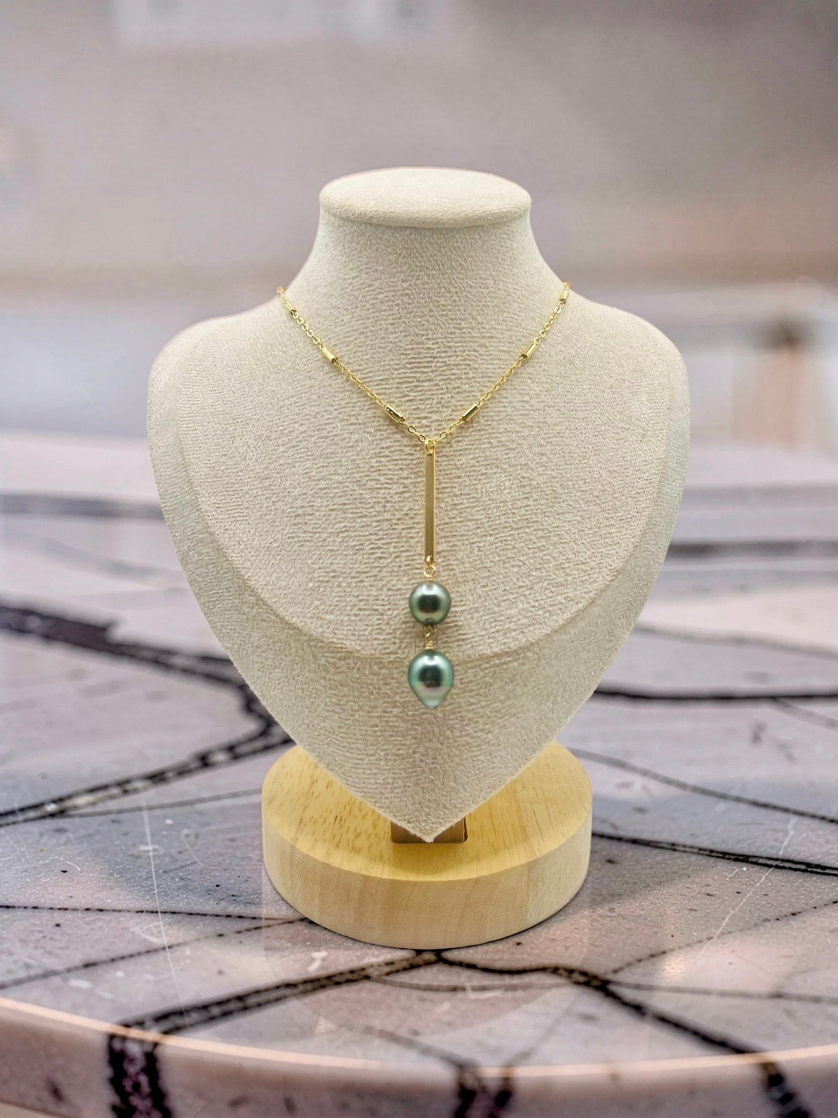 Double Drop Bar Necklace