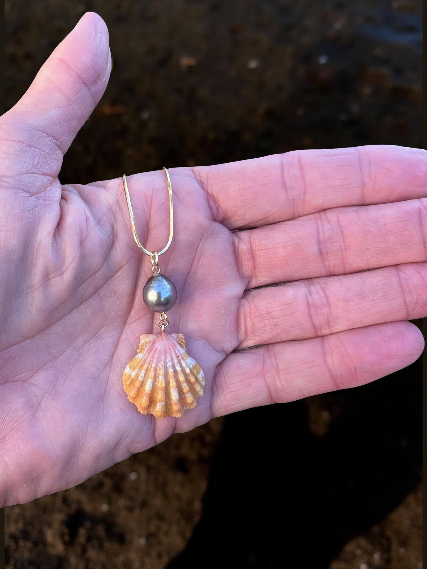 Sunrise & Tahitian Pendant Necklace