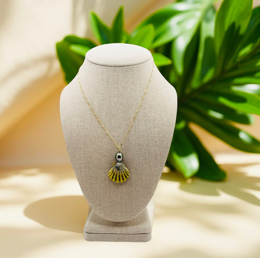 Sunrise & Teardrop Tahitian Seamless Pendant Necklace