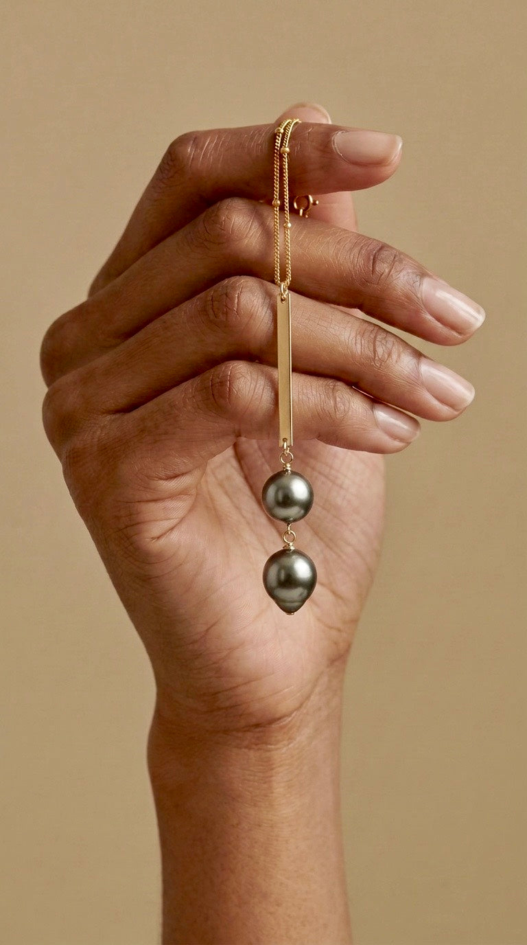 Double Drop Bar Necklace