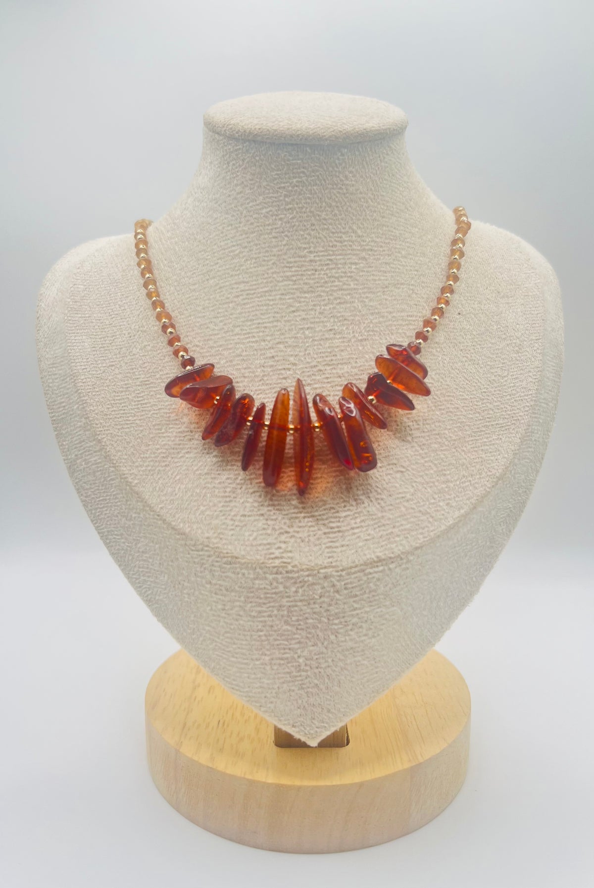 Amber & Hessonite Garnet Necklace