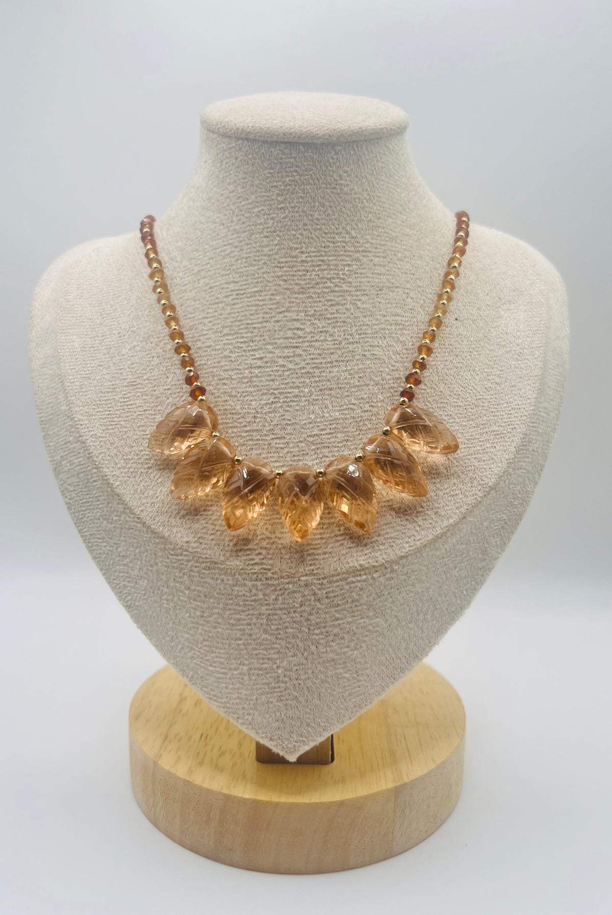 Rose Quartz & Hessonite Garnet Necklace