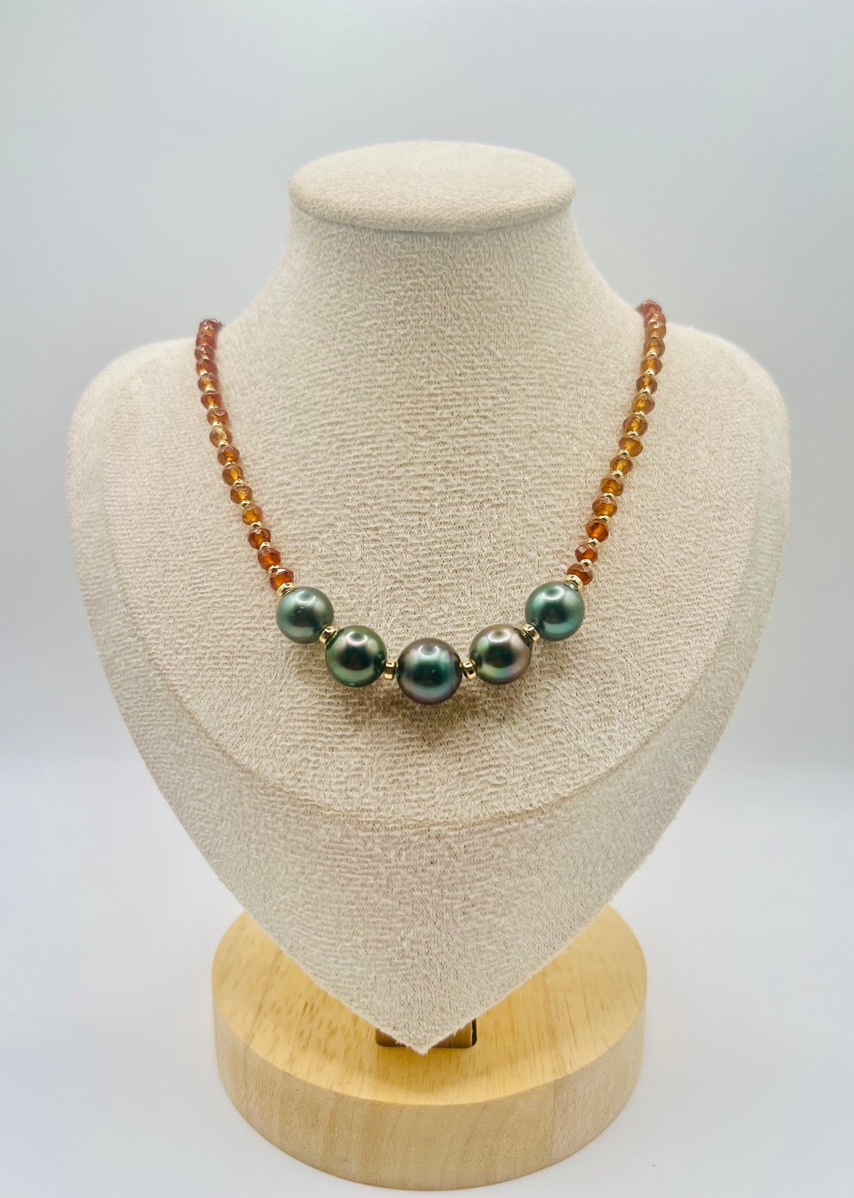 Tahitian & Hessonite Garnet Necklace
