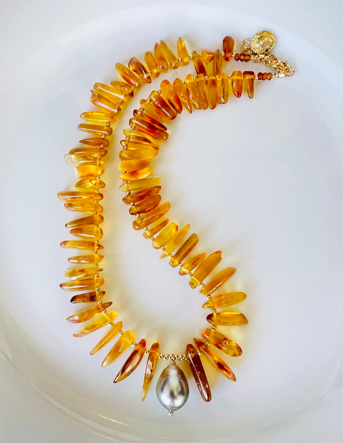 Tahitian & Amber Necklace