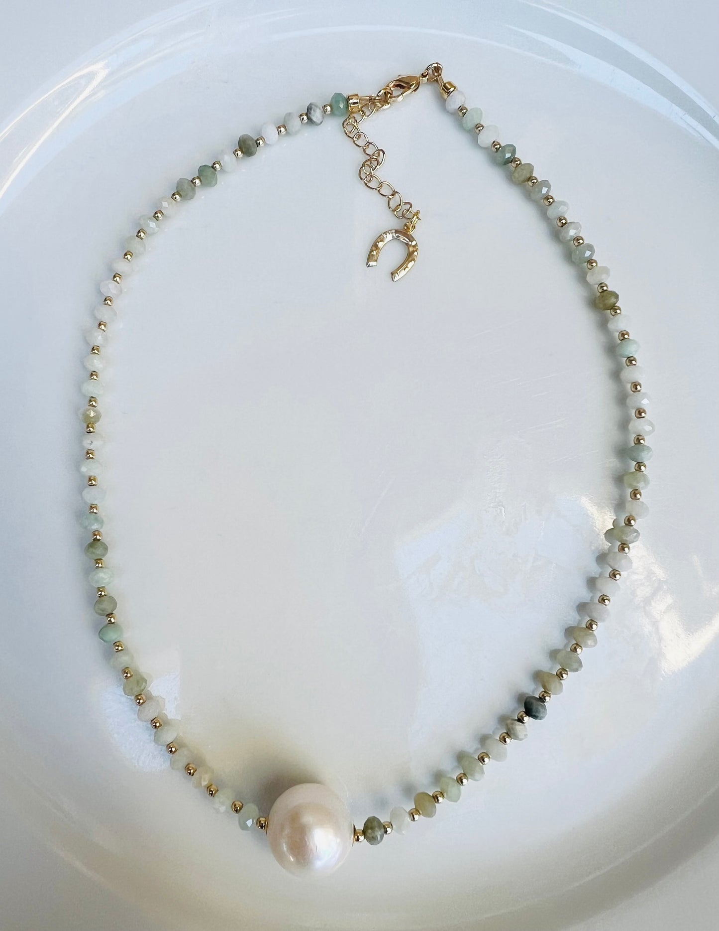 Bombucha Edison Pearl & Jade Necklace
