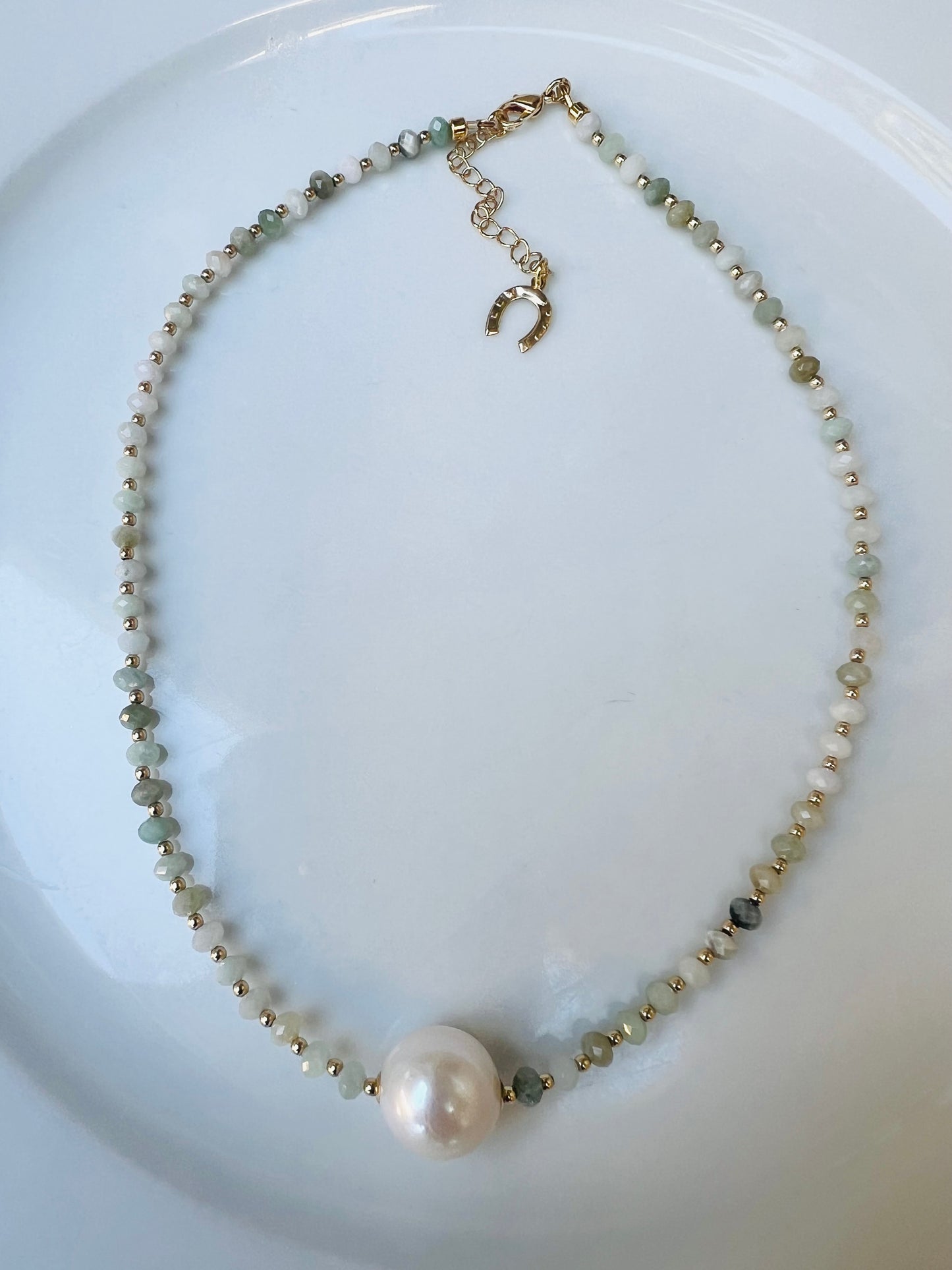 Bombucha Edison Pearl & Jade Necklace