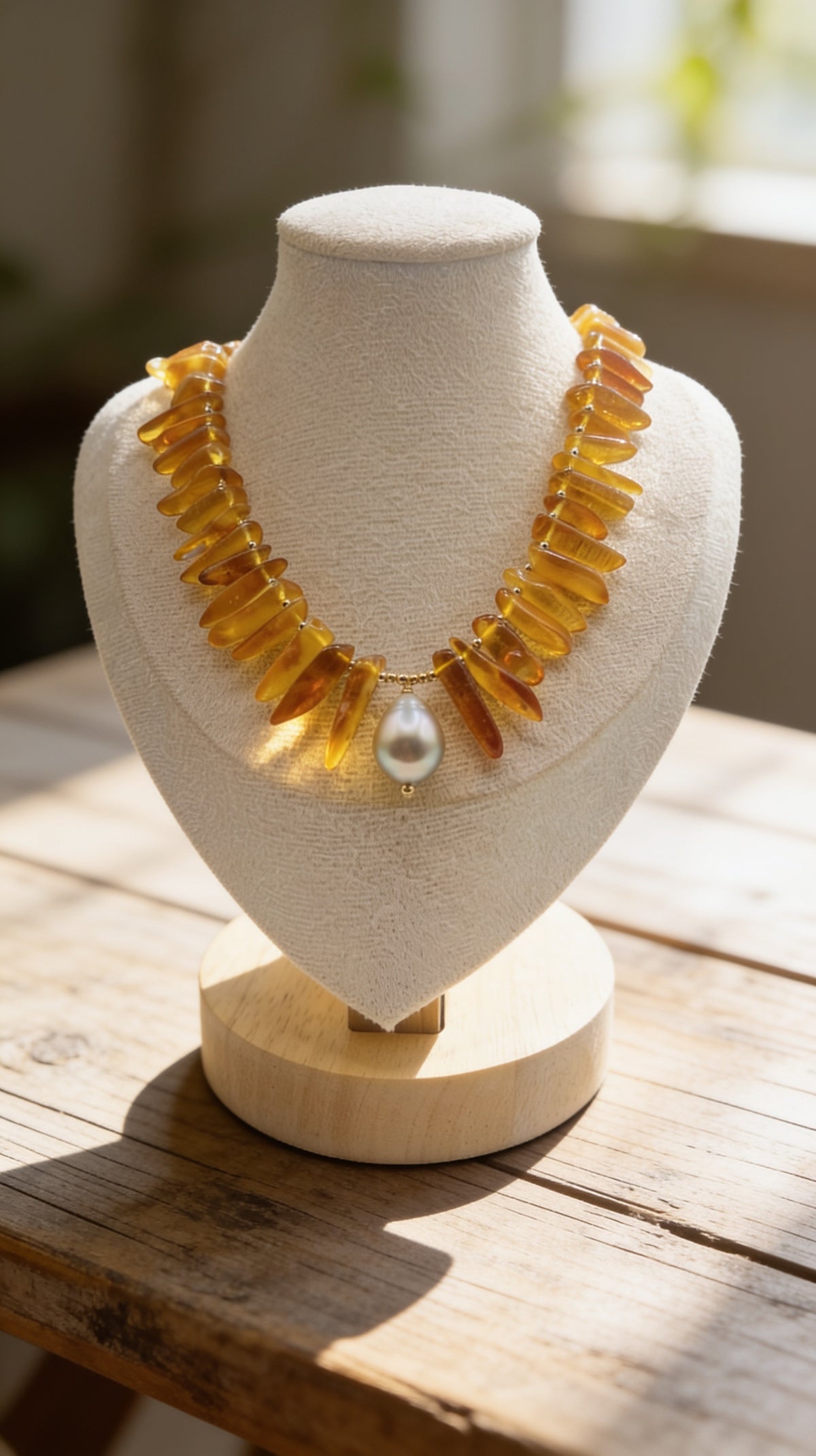 Tahitian & Amber Necklace