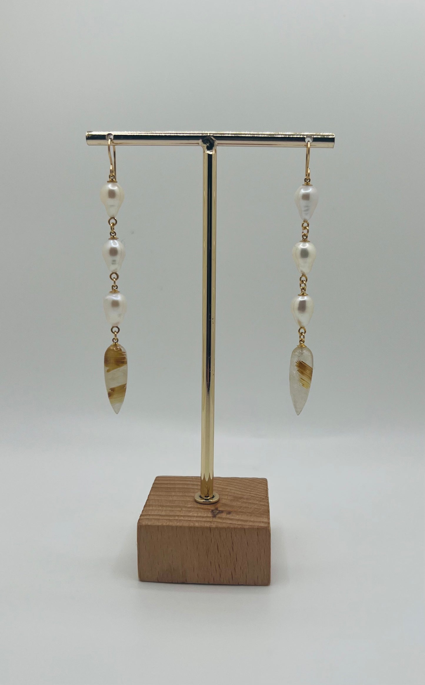 Edison Golden Rutile Quartz Earrings