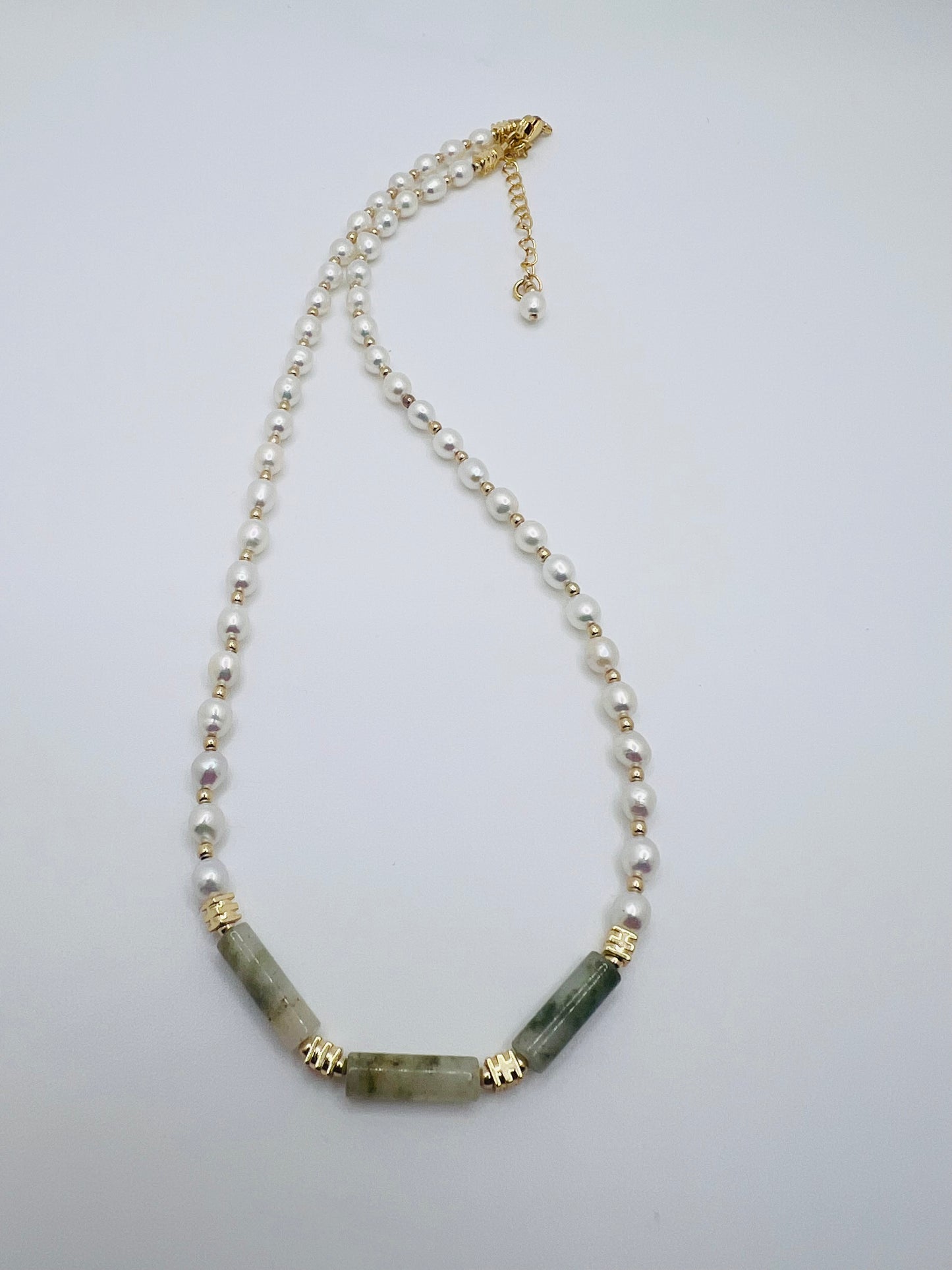 Jade & White Pearl Necklace