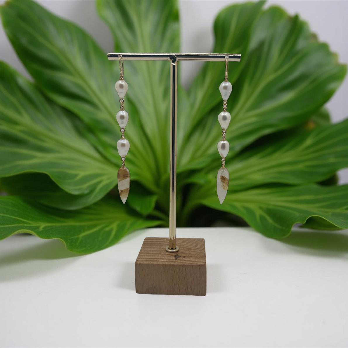 Edison Golden Rutile Quartz Earrings