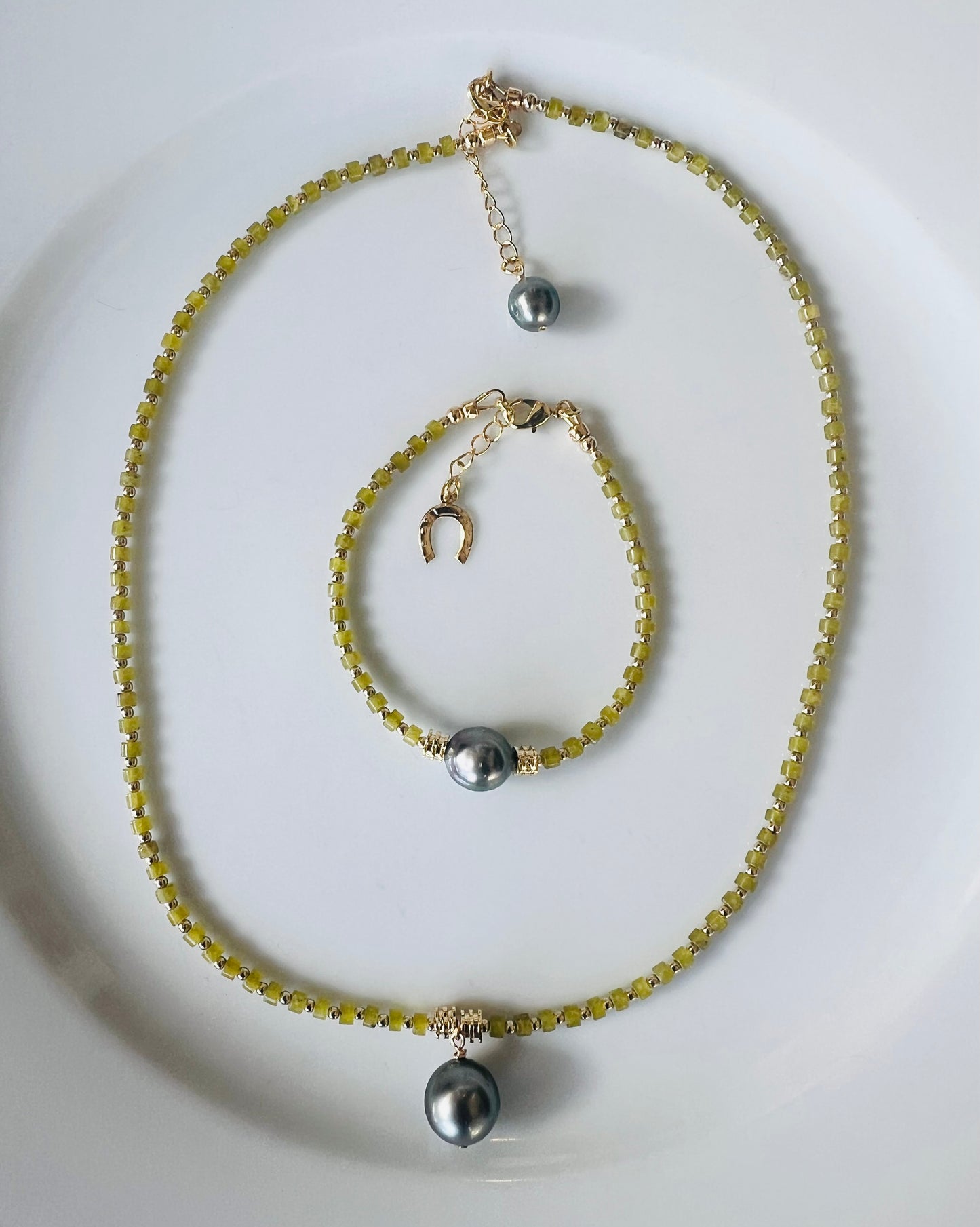 Olive Jade Pendant Necklace