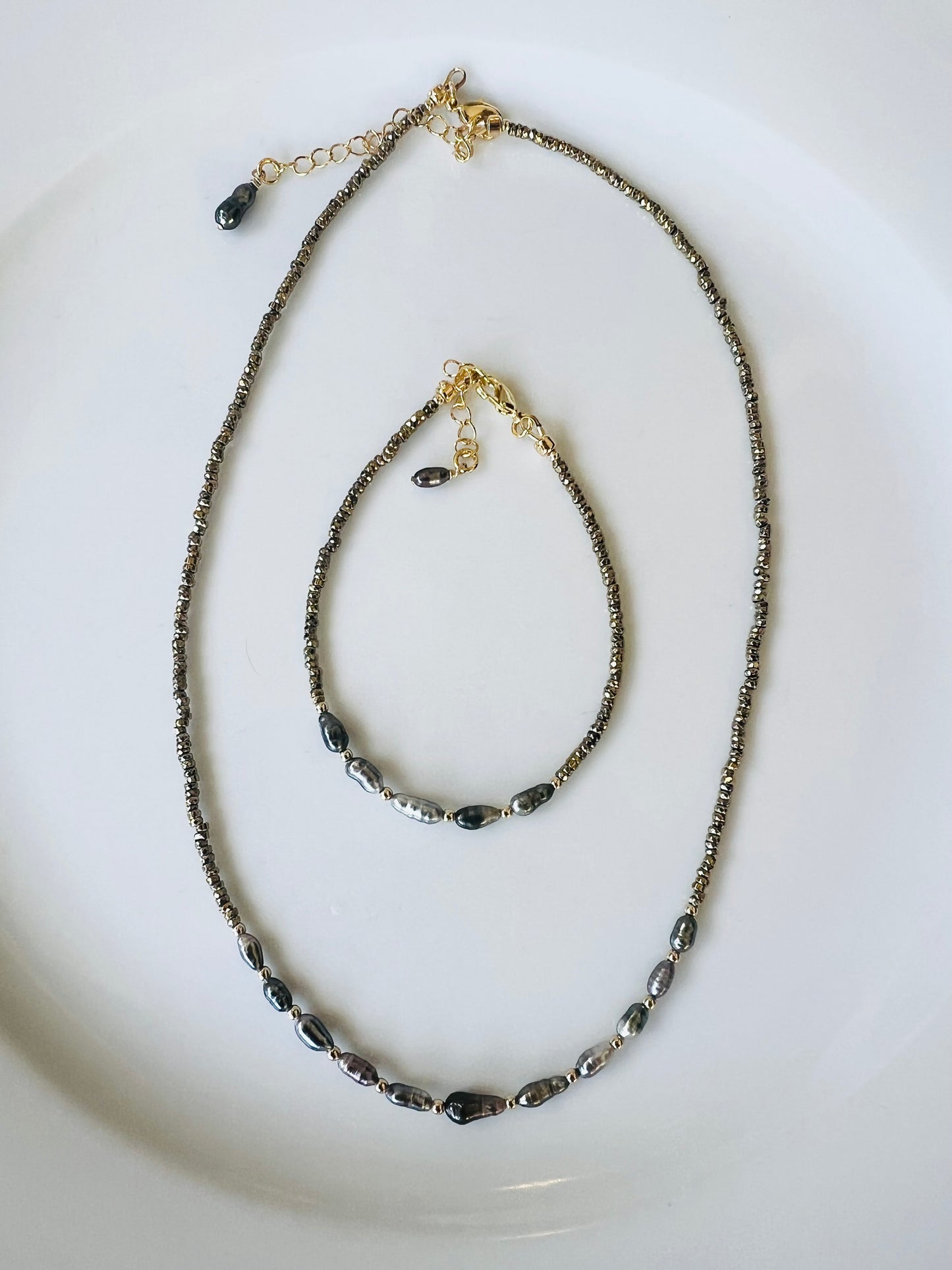 Tahitian Keshi & Freshwater Pearl Necklace