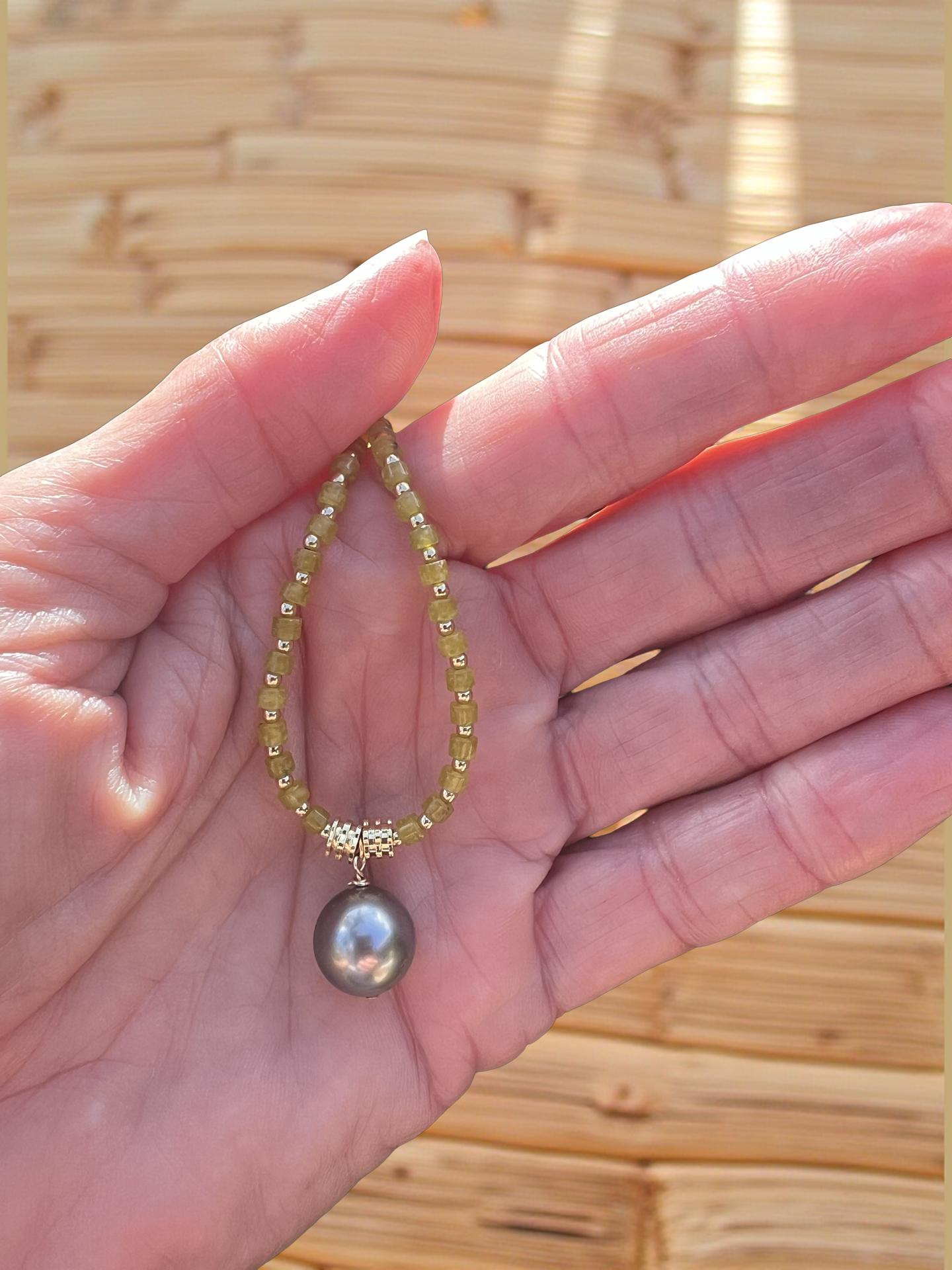 Olive Jade Pendant Necklace