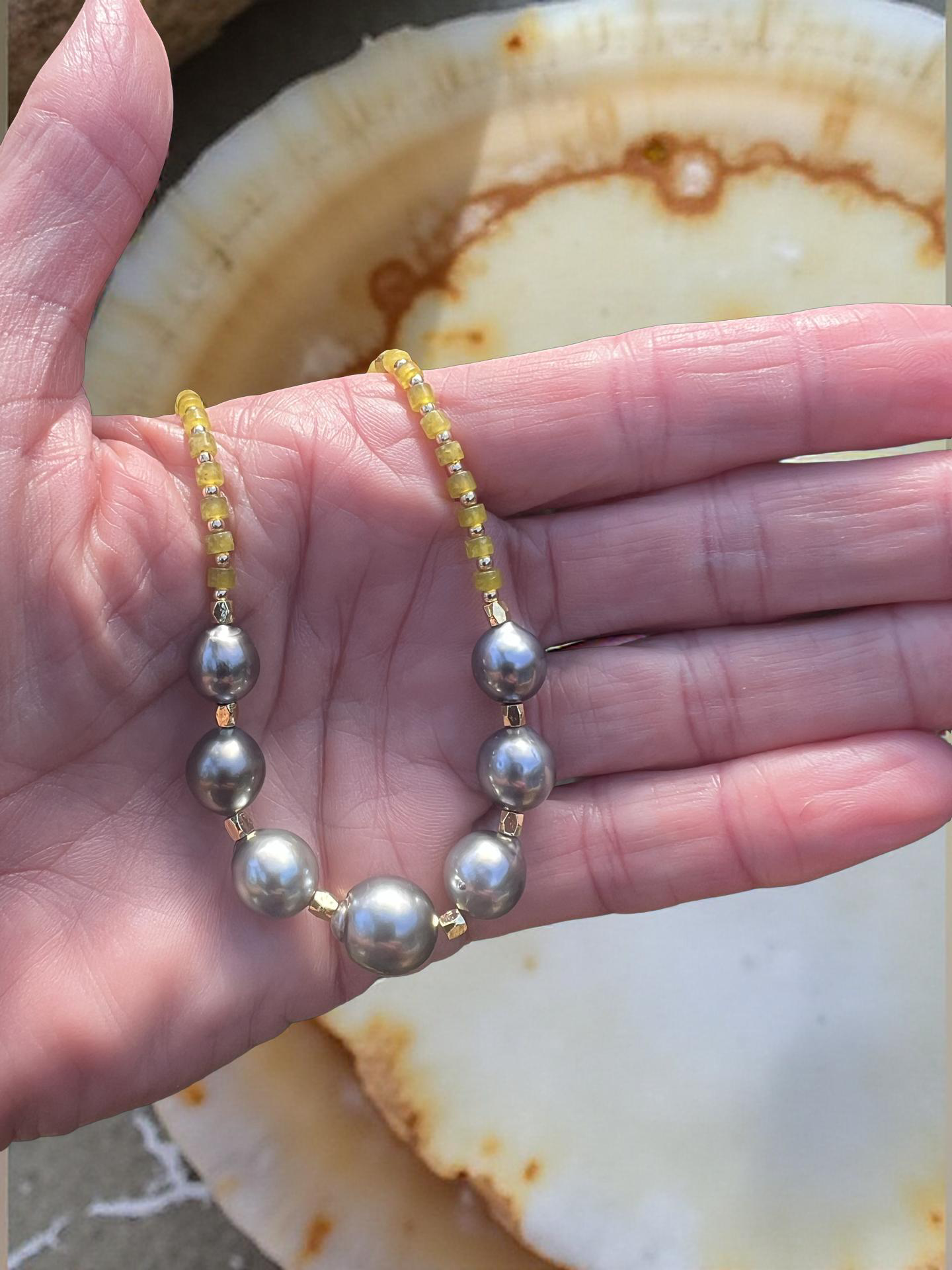 Olive Jade Goddess Necklace