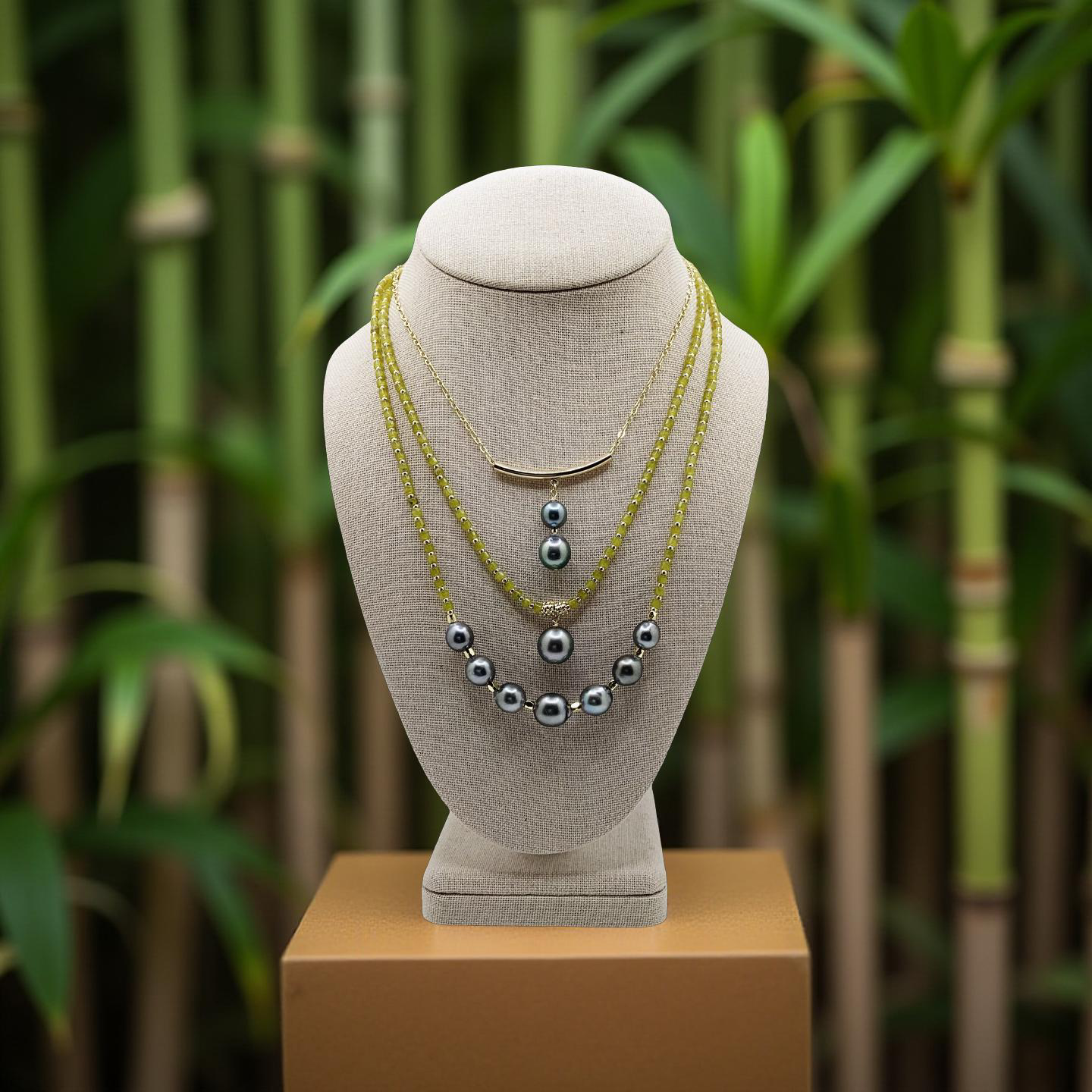 Olive Jade Goddess Necklace