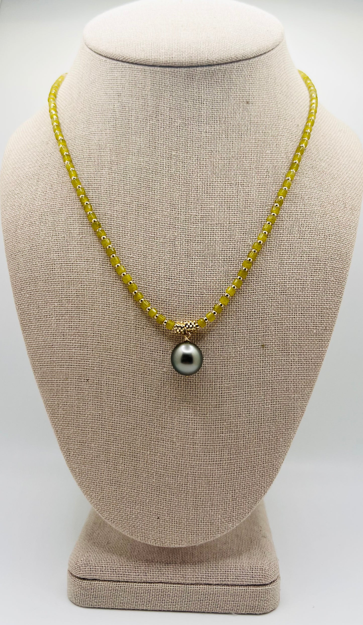 Olive Jade Pendant Necklace