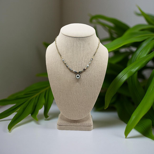 Keshi & Hematite Pendant Necklace