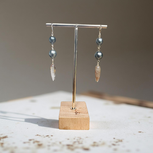 Tahitian Golden Rutile Quartz Earrings