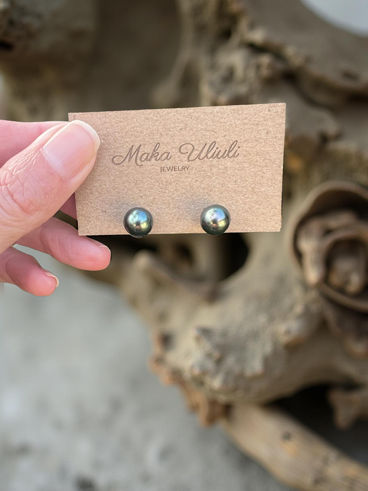 Tahitian Pearl Studs - 9mm Multi