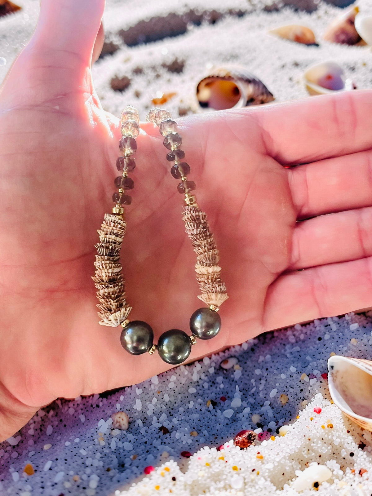 Smoky Opihi Awa Necklace