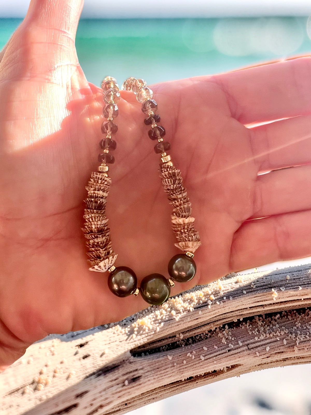 Smoky Opihi Awa Necklace