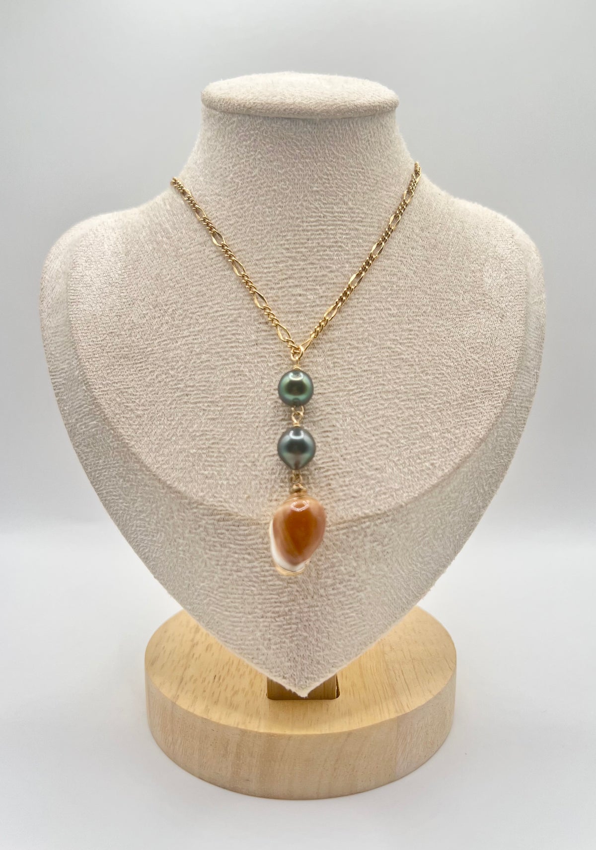 Glam Shell Double Drop Chain Necklace