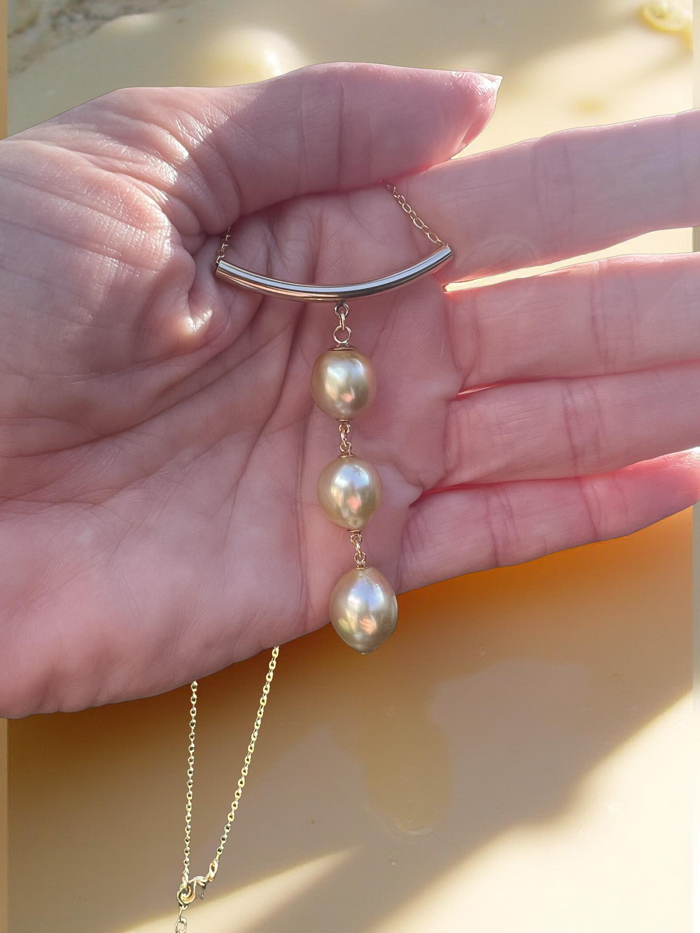 Three Wishes Bar Pendant Necklace