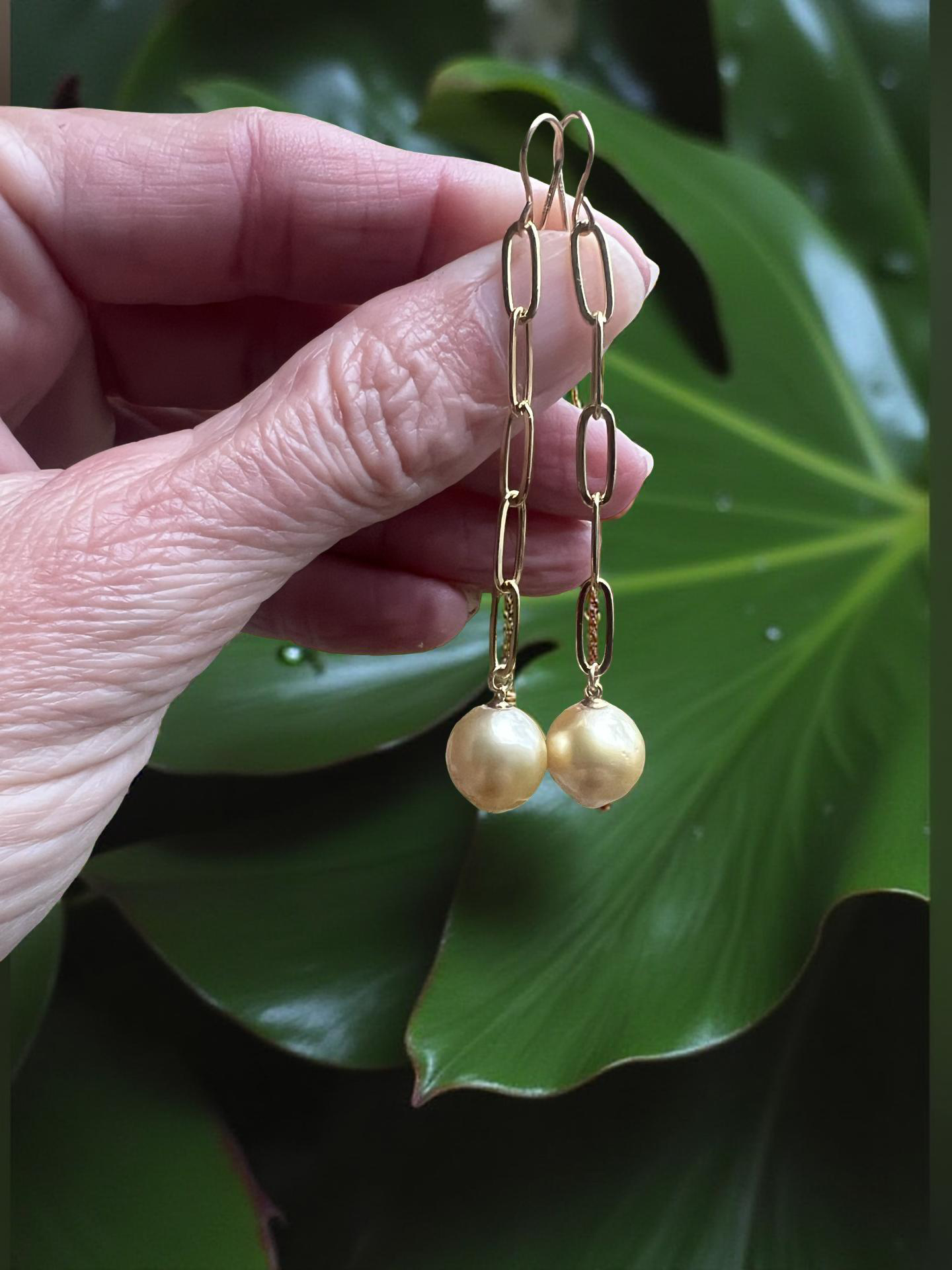 South Sea Paperclip Earrings