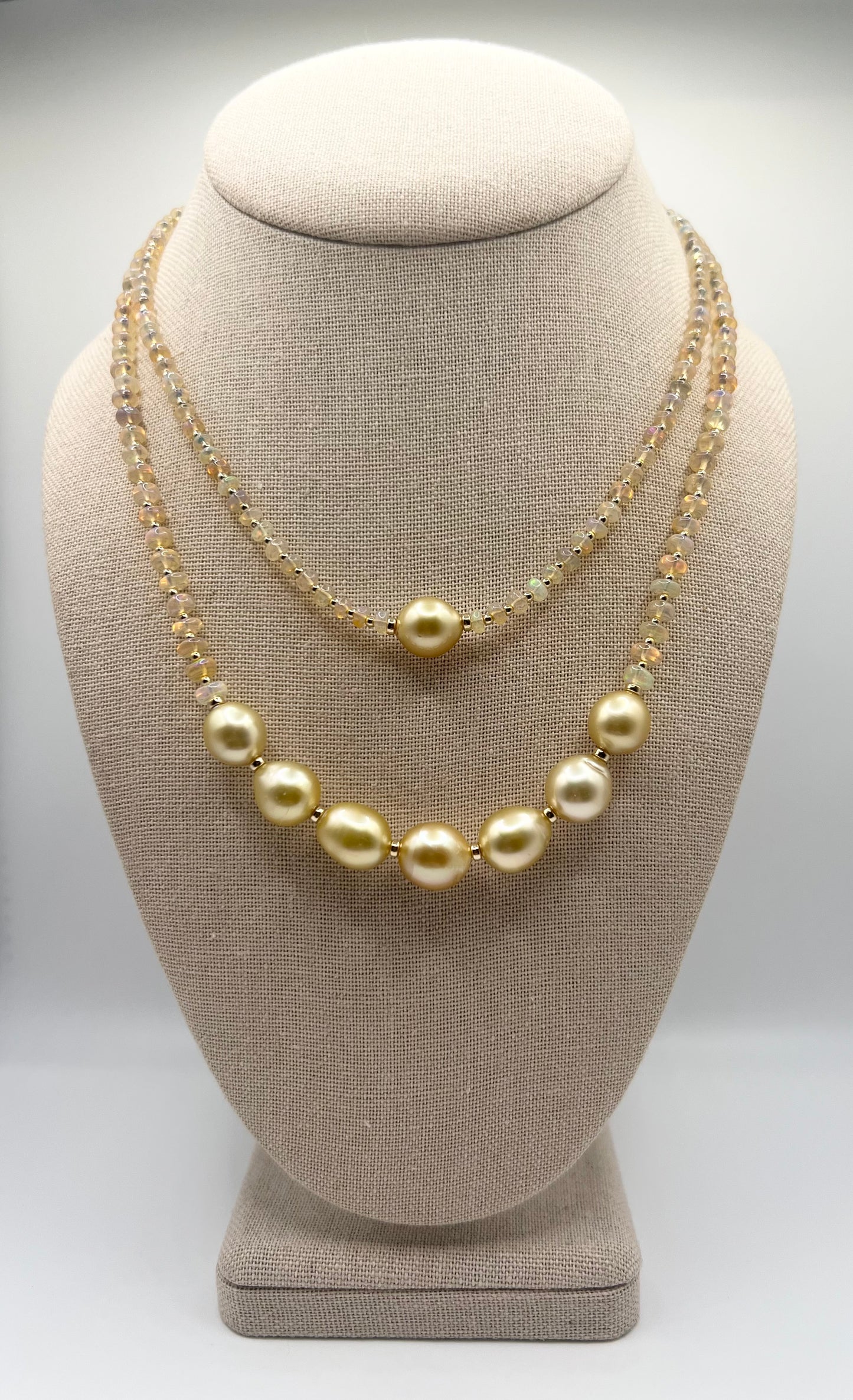 South Sea Pearl & Ethiopian Opal Necklace