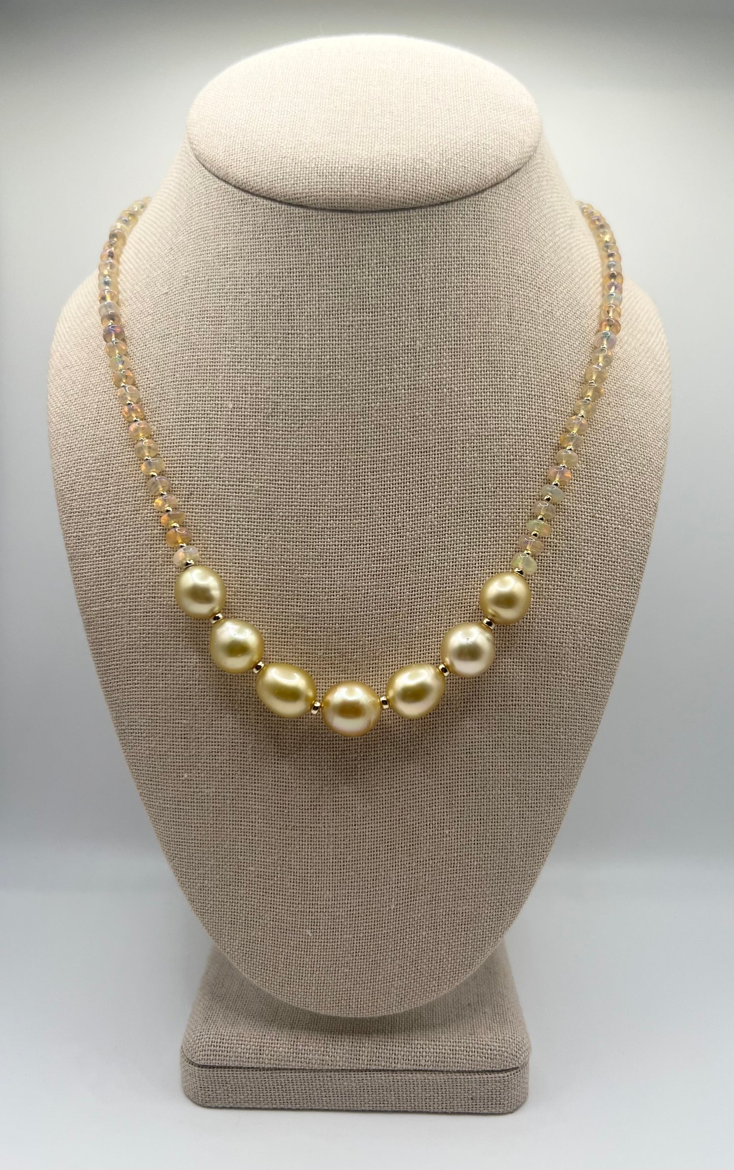 South Sea Pearl & Ethiopian Opal Necklace