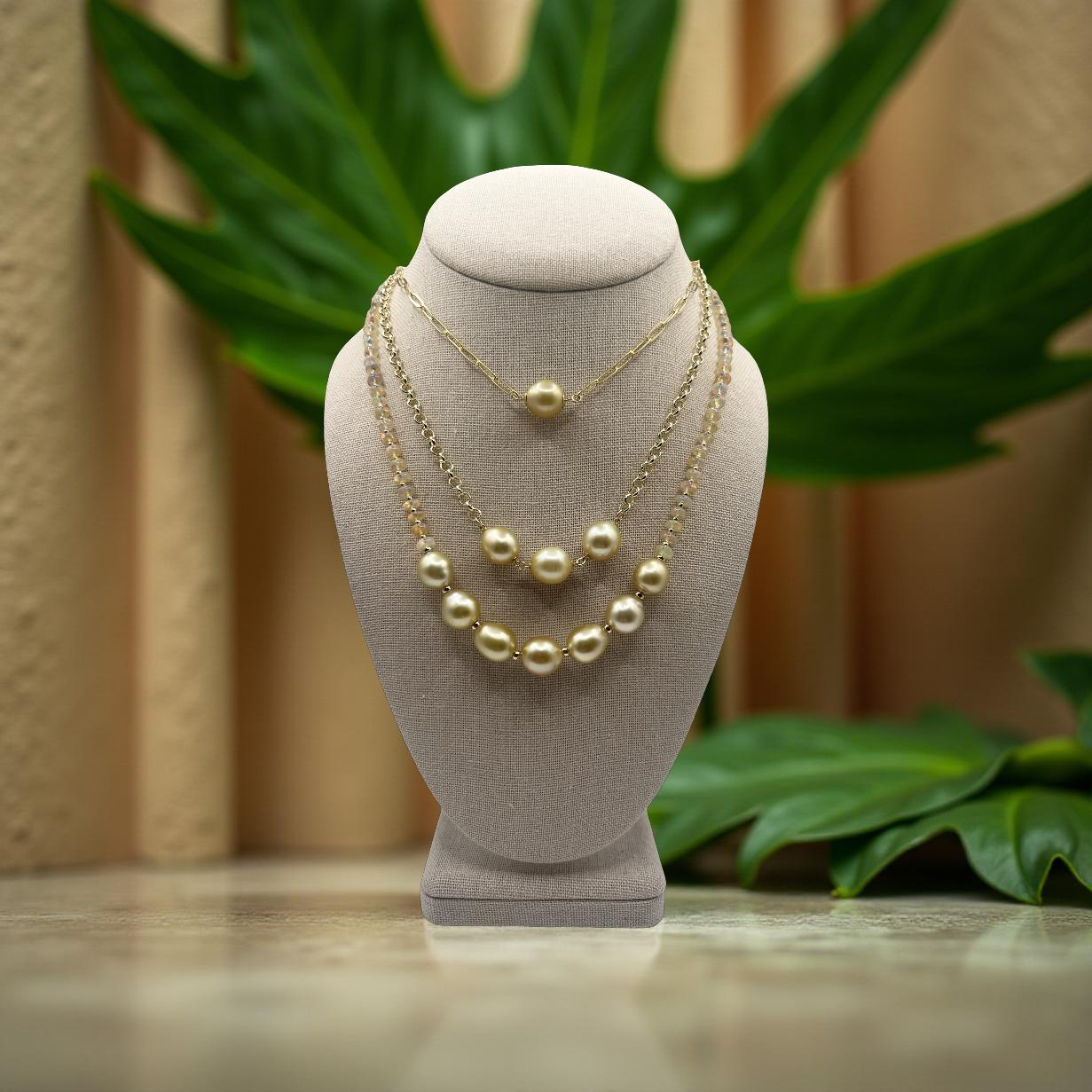South Sea Pearl & Ethiopian Opal Necklace
