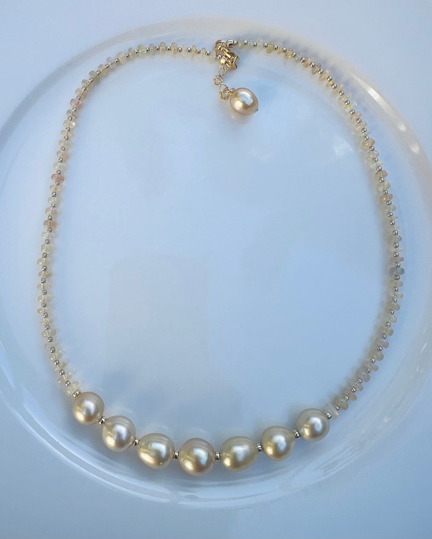 South Sea Pearl & Ethiopian Opal Necklace