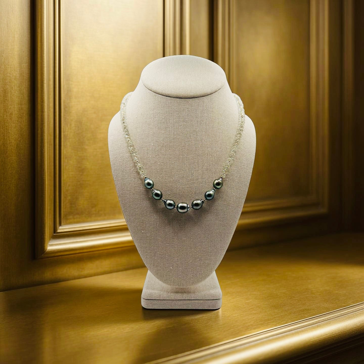 Tahitian & Green Amethyst Necklace