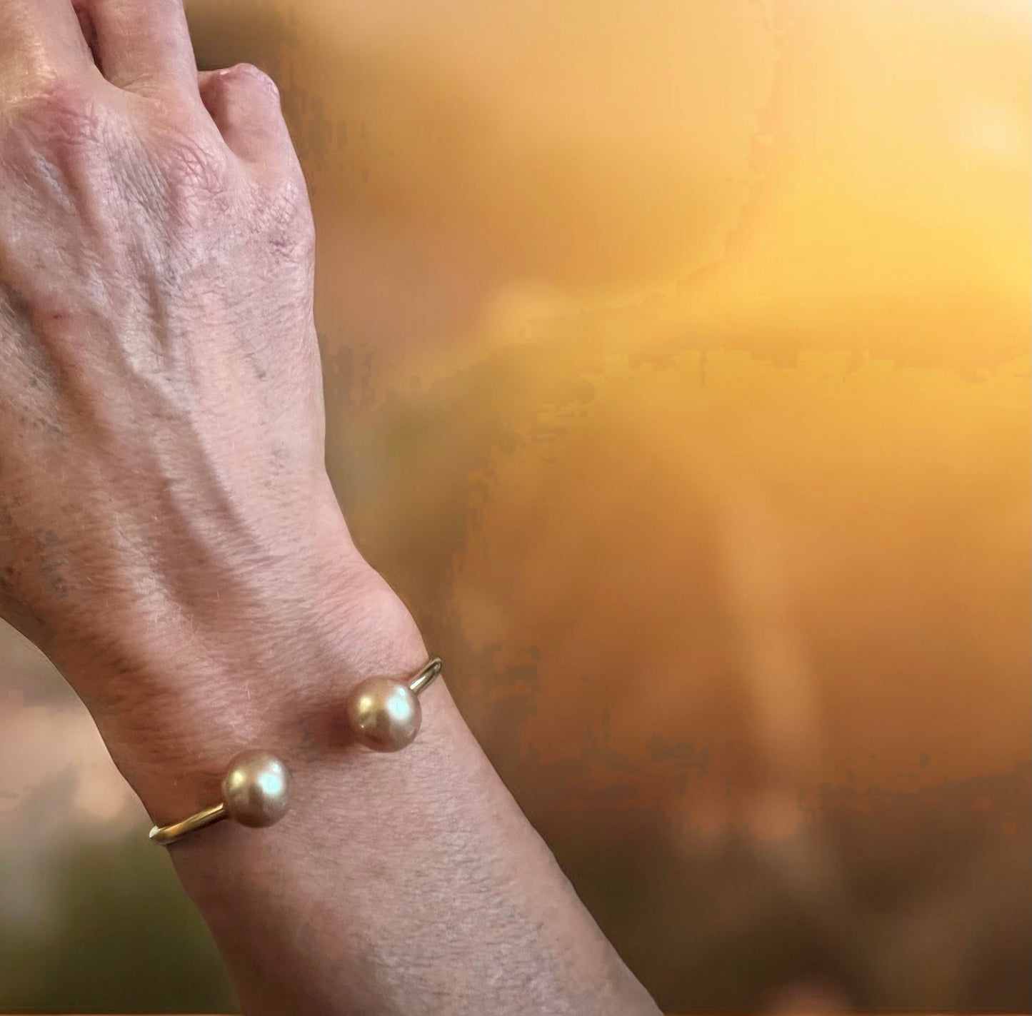 Champagne Pearl Cuff Bracelet