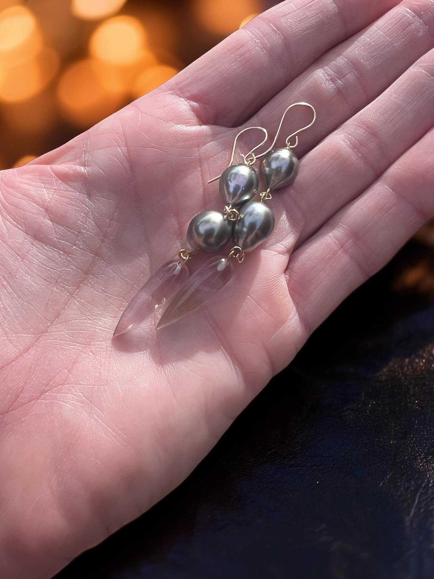 Tahitian & Ametrine Earrings