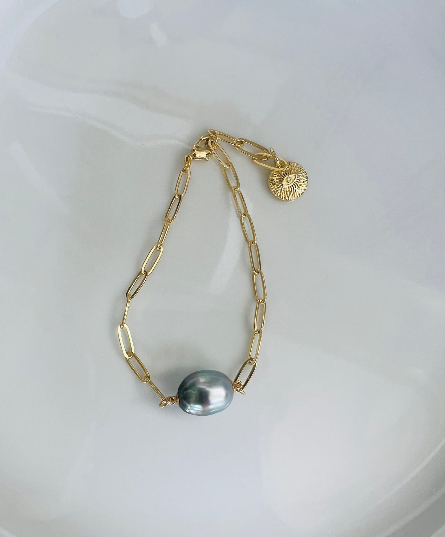 Tahitian Paperclip Bracelet