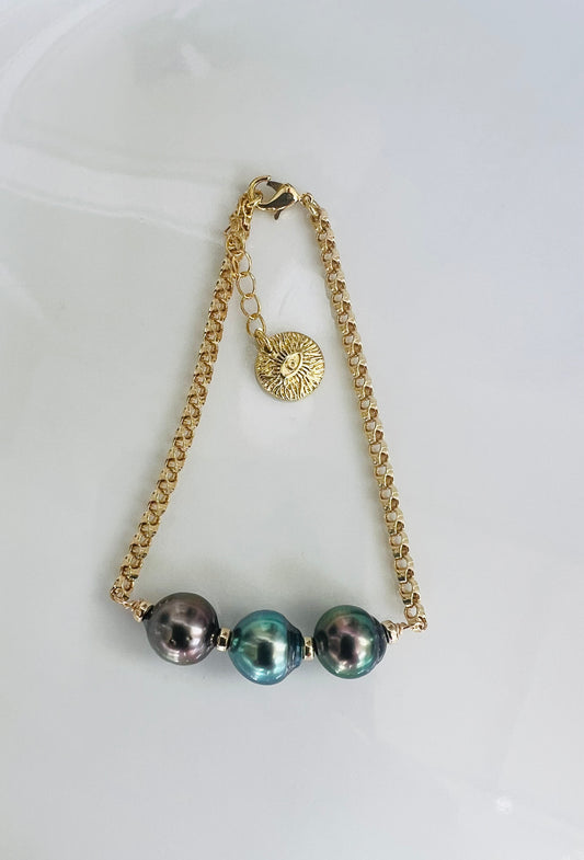 Three Tahitian Rolo Bracelet